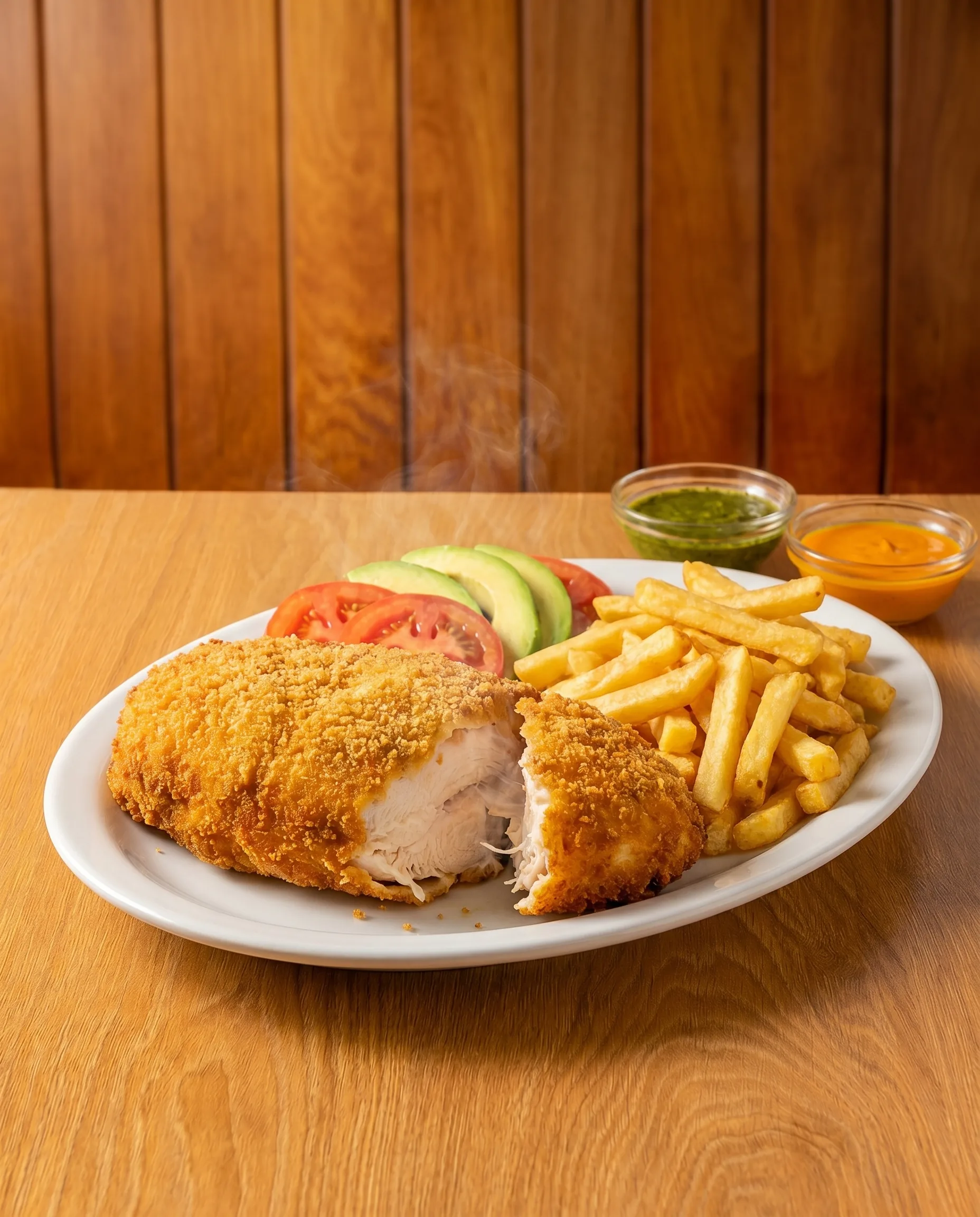 Suprema de Pollo con Papas Fritas